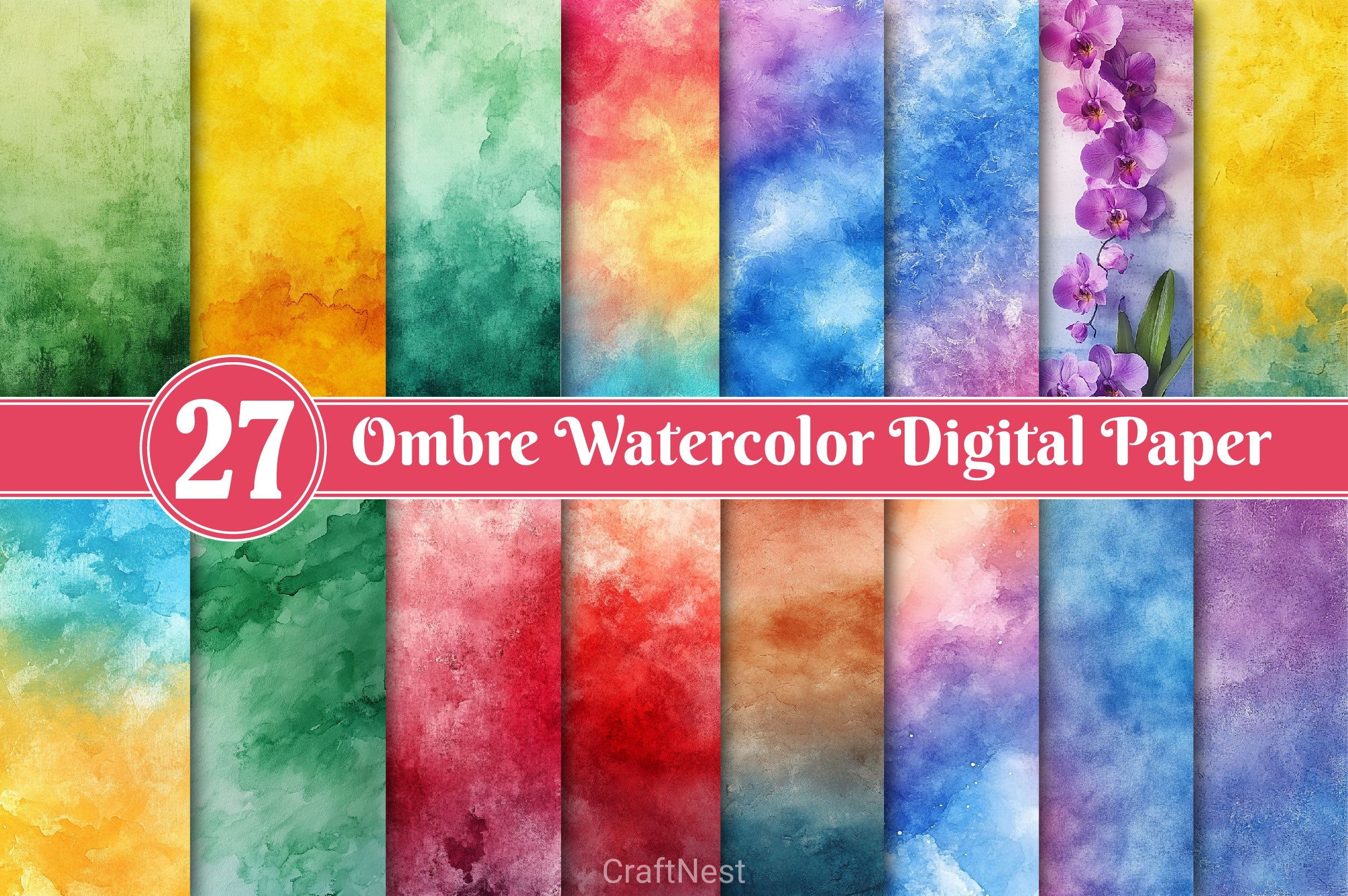 Ombre Digital Paper - CraftNest - Digital Crafting and Art