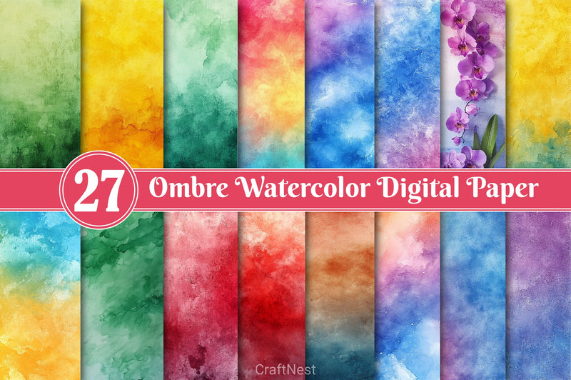 Ombre Digital Paper - CraftNest - Digital Crafting and Art