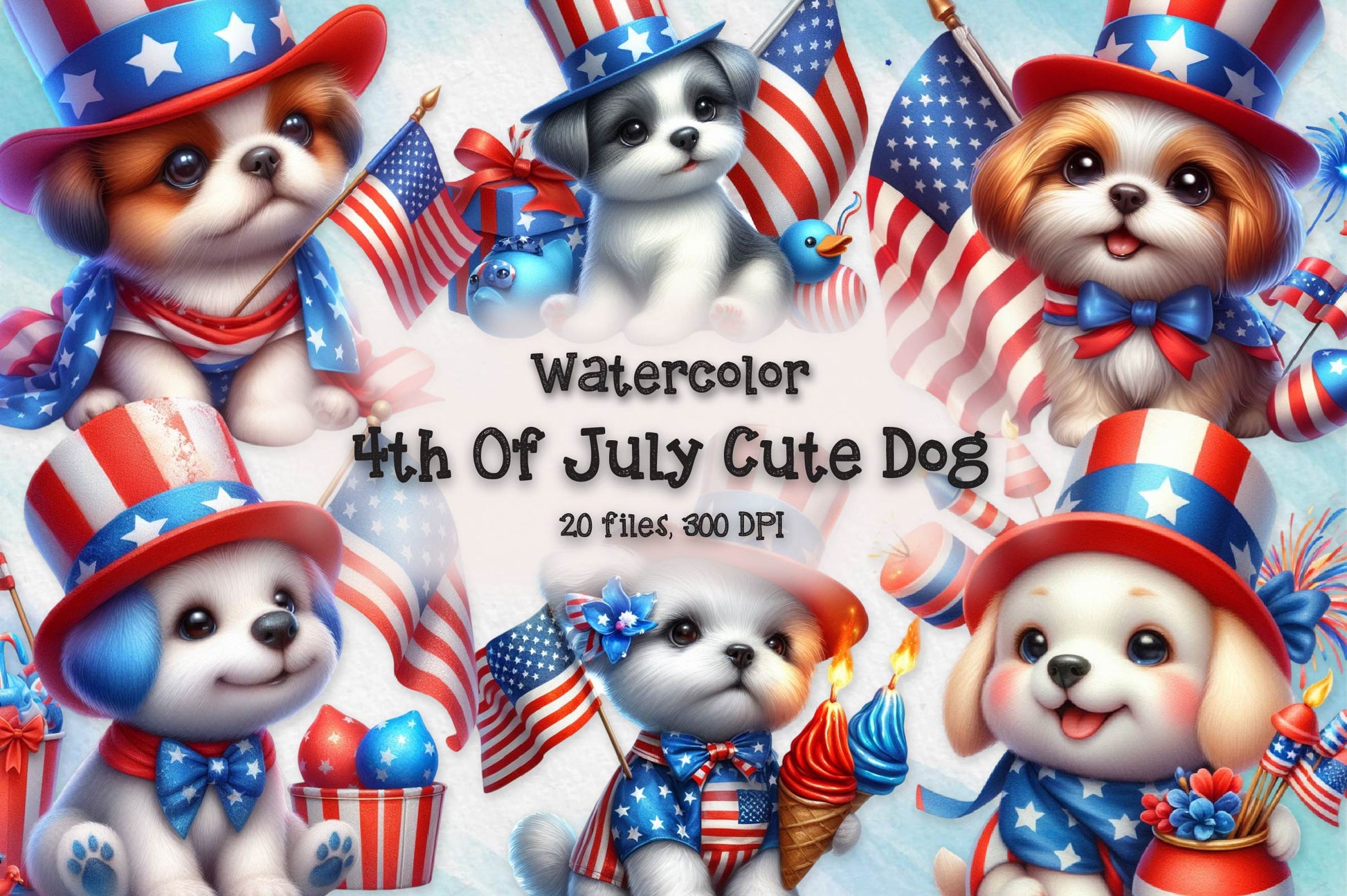 4Th Of July Dog Clipart Bundle 1 - CraftNest - Digital Crafting and Art