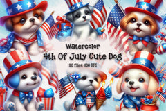 4Th Of July Dog Clipart Bundle 1 - CraftNest - Digital Crafting and Art