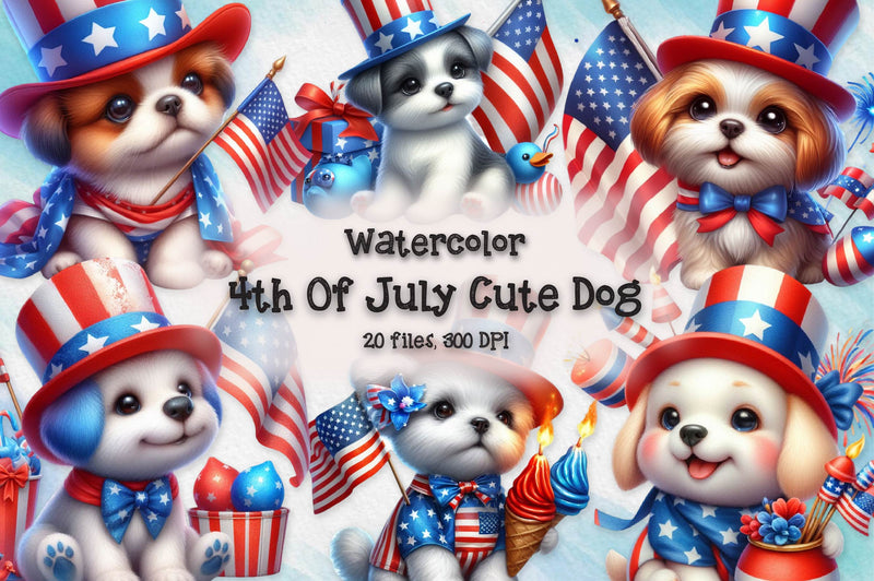 4Th Of July Dog Clipart Bundle 1 - CraftNest - Digital Crafting and Art