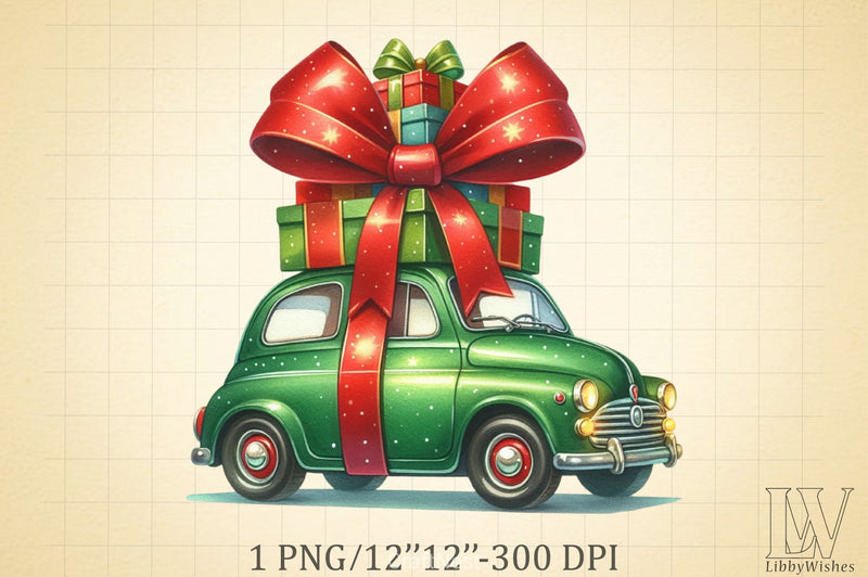 Christmas Car Clipart Bundle 1 - CraftNest - Digital Crafting and Art