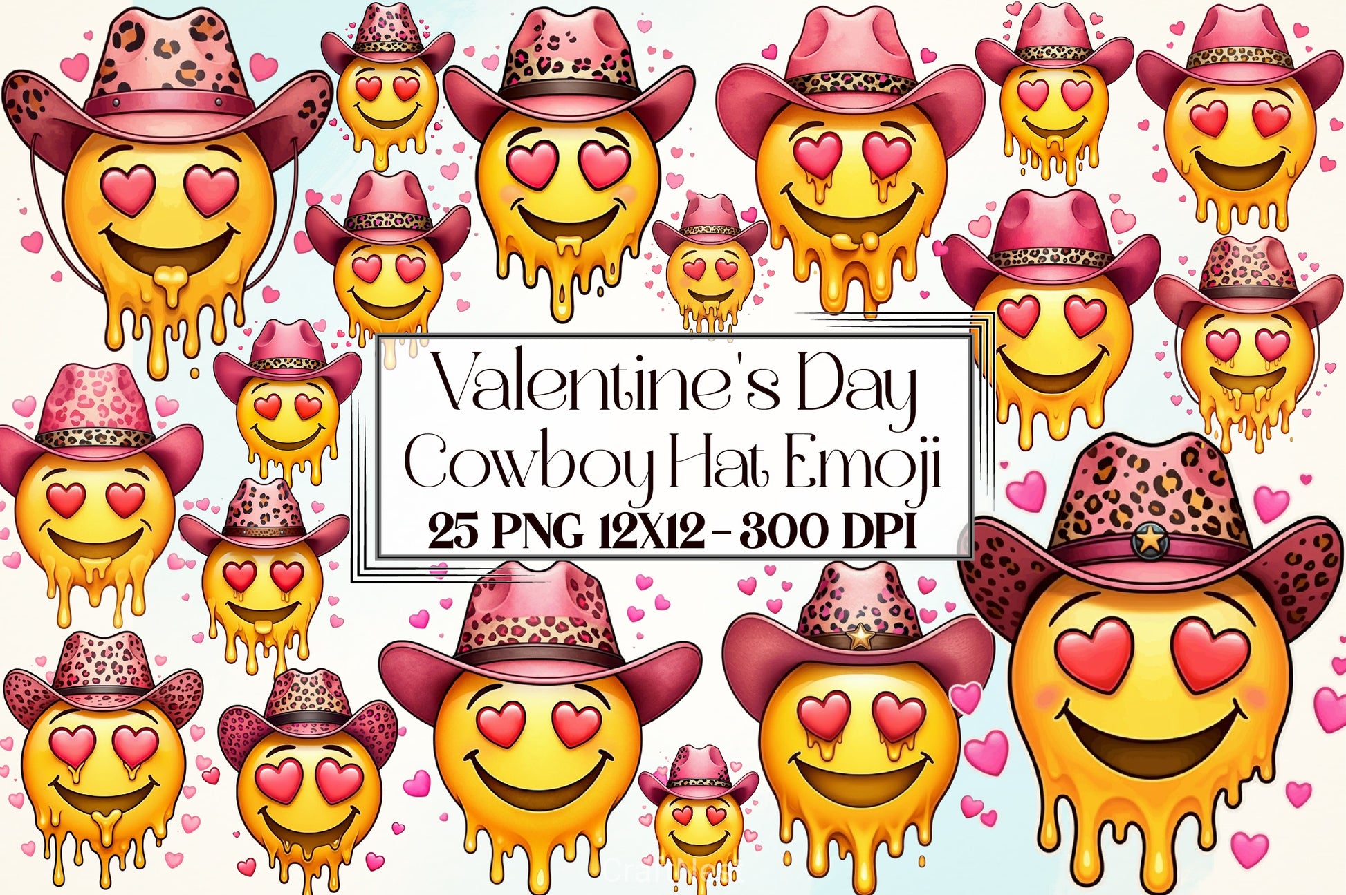 Valentine Cowboy Hat Emoji Clipart Bundle - CraftNest - Digital Crafting and Art