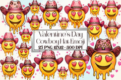 Valentine Cowboy Hat Emoji Clipart Bundle - CraftNest - Digital Crafting and Art