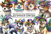 Cute Dog Mardi Gras Clipart Bundle