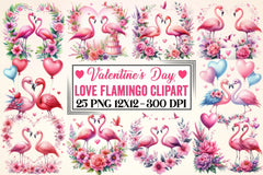Valentine's Day Flamingo Clipart Bundle - CraftNest - Digital Crafting and Art