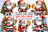 Christmas Santa Beer Mug Clipart Bundle
