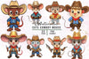 Cute Cowboy Mouse Clipart Bundle