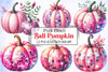 Pink Disco Ball Pumpkin Clipart Bundle