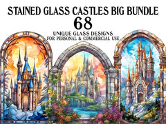 Stained Glass Castles Clipart - CraftNest