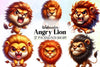 Angry Lion Clipart Bundle