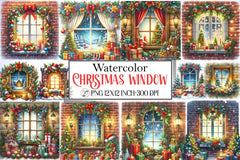 Christmas Window Clipart Bundle - CraftNest - Digital Crafting and Art