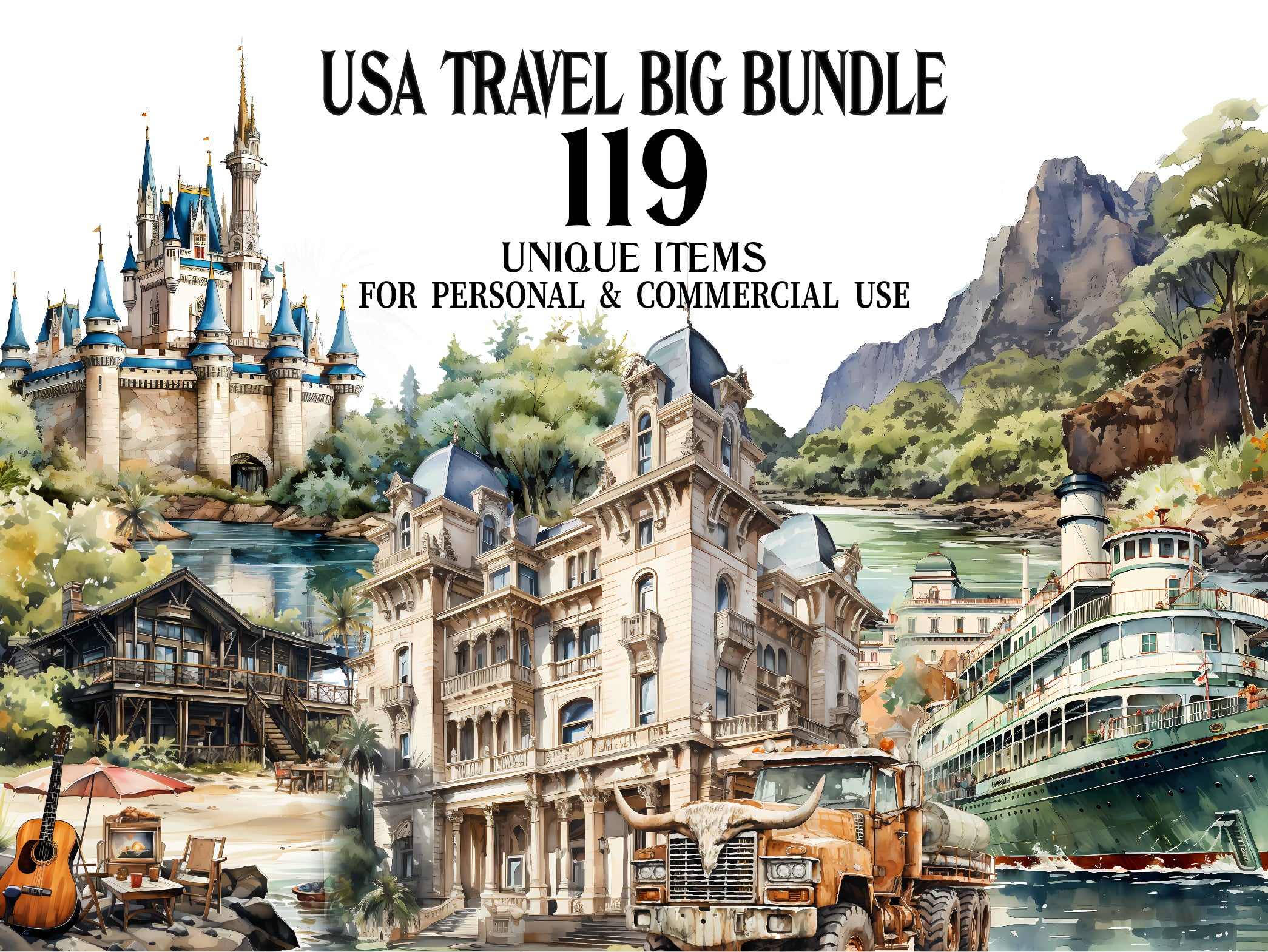 USA Travel Clipart - CraftNest