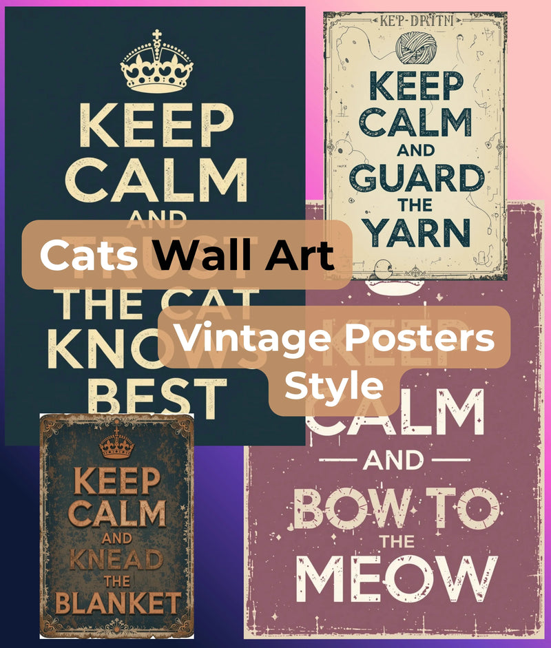 Cats Wall Art Clipart Bundle - CraftNest - Digital Crafting and Art