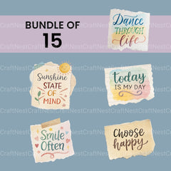 Happy Quotes Clipart Bundle - CraftNest - Digital Crafting and Art