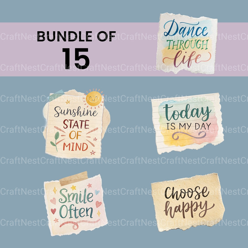 Happy Quotes Clipart Bundle - CraftNest - Digital Crafting and Art