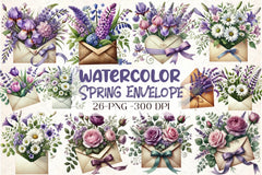 Spring Flowers & Envelope Clipart Bundle - CraftNest - Digital Crafting and Art