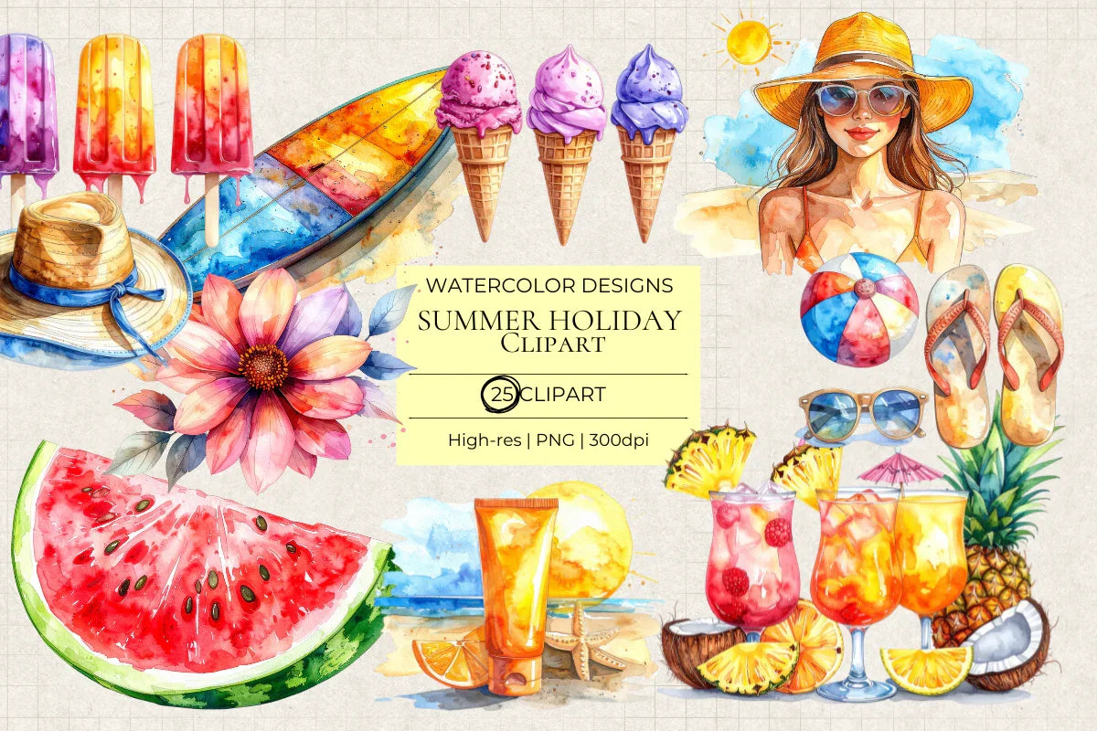 Summer Holiday Clipart - CraftNest - Digital Crafting and Art
