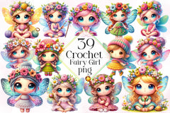 Crochet Fairy Girl Clipart Bundle - CraftNest - Digital Crafting and Art