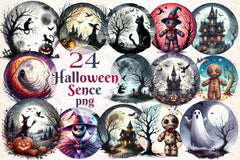 Scary Halloween Scene Clipart Bundle - CraftNest - Digital Crafting and Art