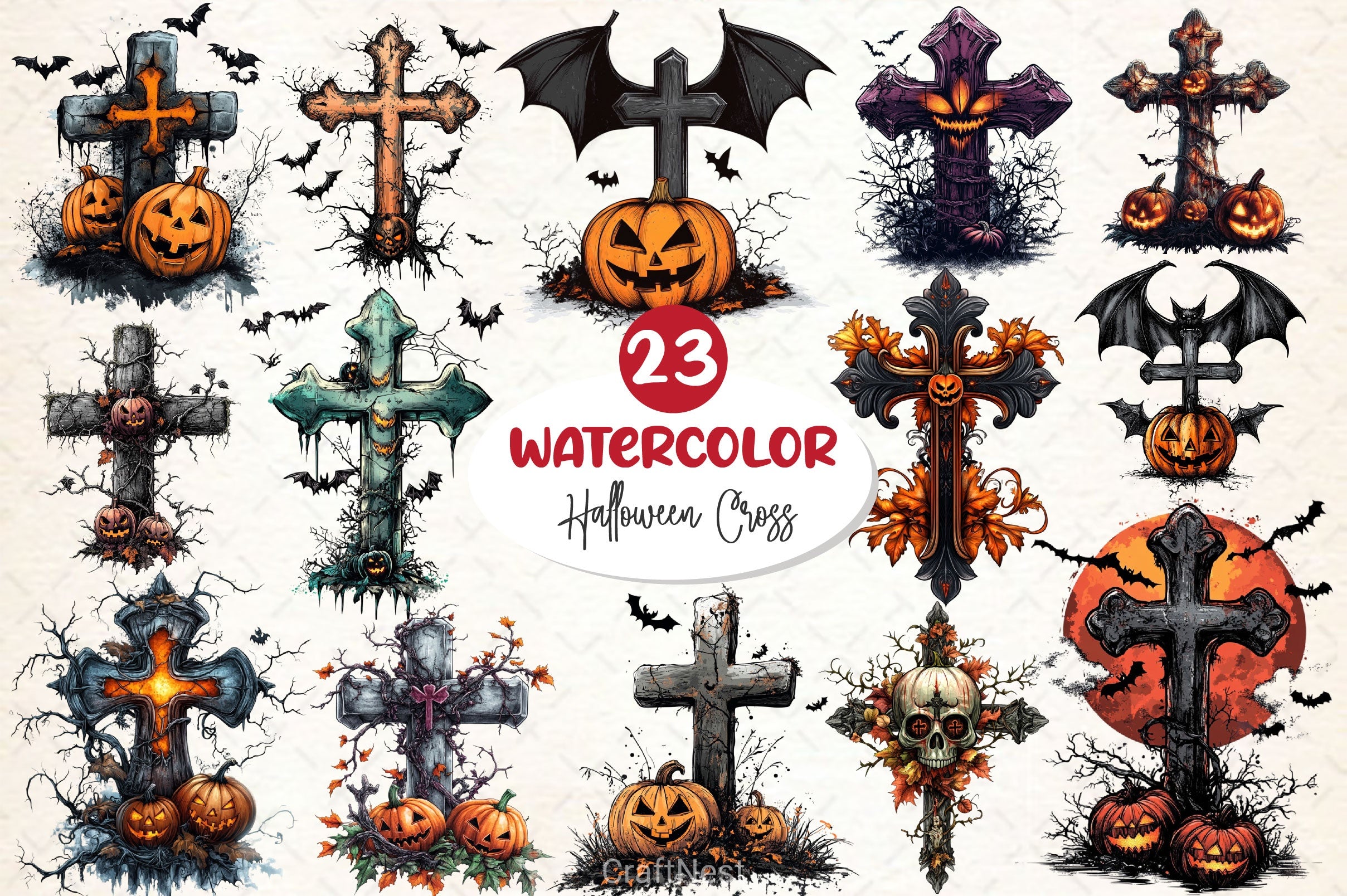 Halloween Cross Clipart Bundle - CraftNest - Digital Crafting and Art