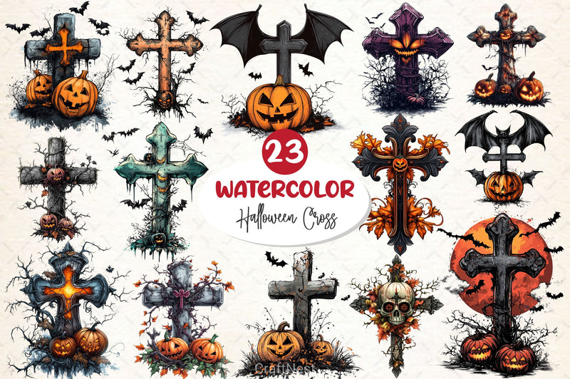 Halloween Cross Clipart Bundle - CraftNest - Digital Crafting and Art