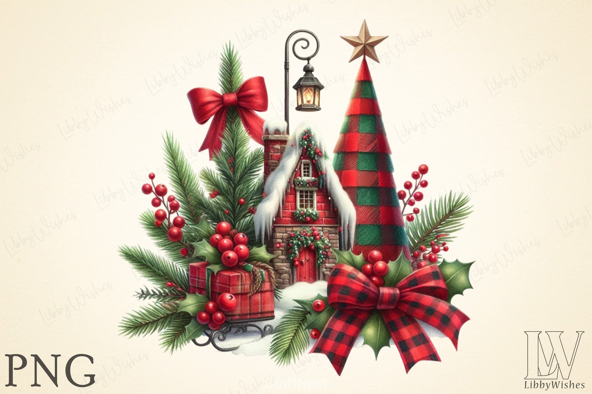 Christmas Winter House Clipart Bundle - CraftNest - Digital Crafting and Art