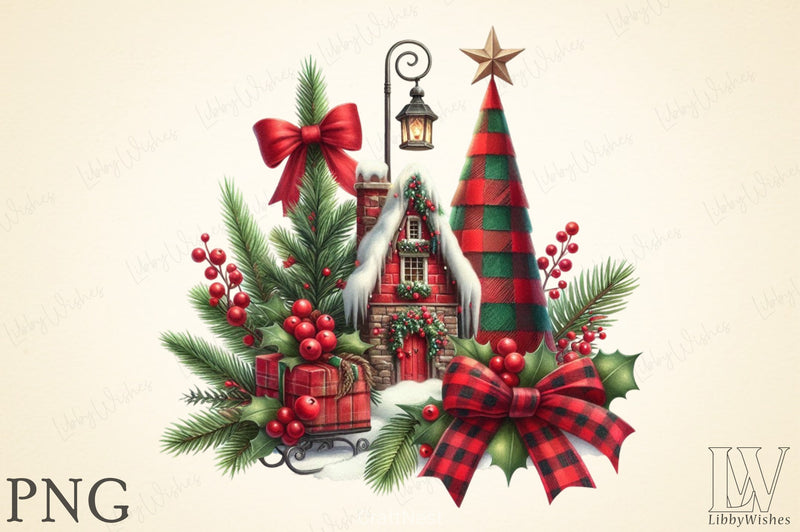 Christmas Winter House Clipart Bundle - CraftNest - Digital Crafting and Art