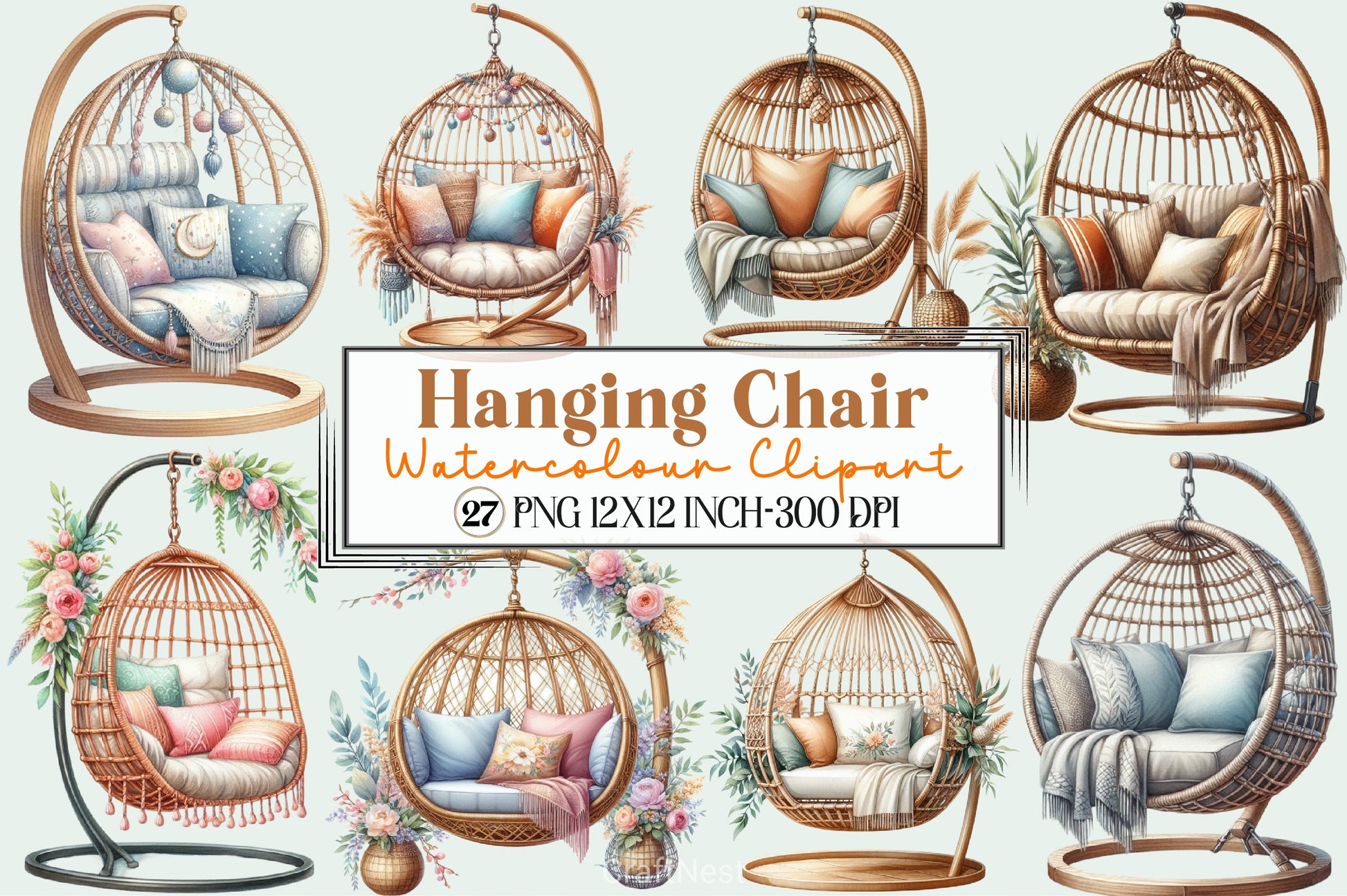 Hanging Chair Clipart Bundle - CraftNest - Digital Crafting and Art