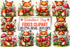 Valentine Foxes Clipart Bundle