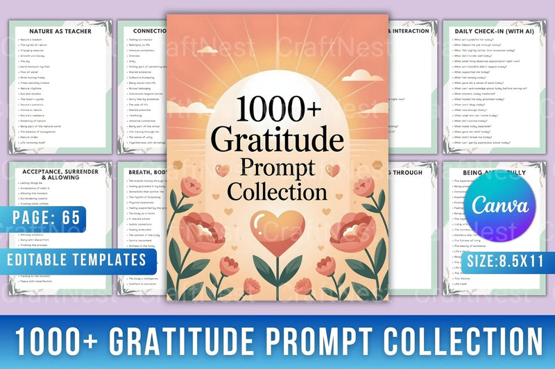 Gratitude Prompt for Reflection and Mindfulness - CraftNest - Digital Crafting and Art