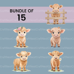 Highland Cows Clipart Bundle - CraftNest - Digital Crafting and Art