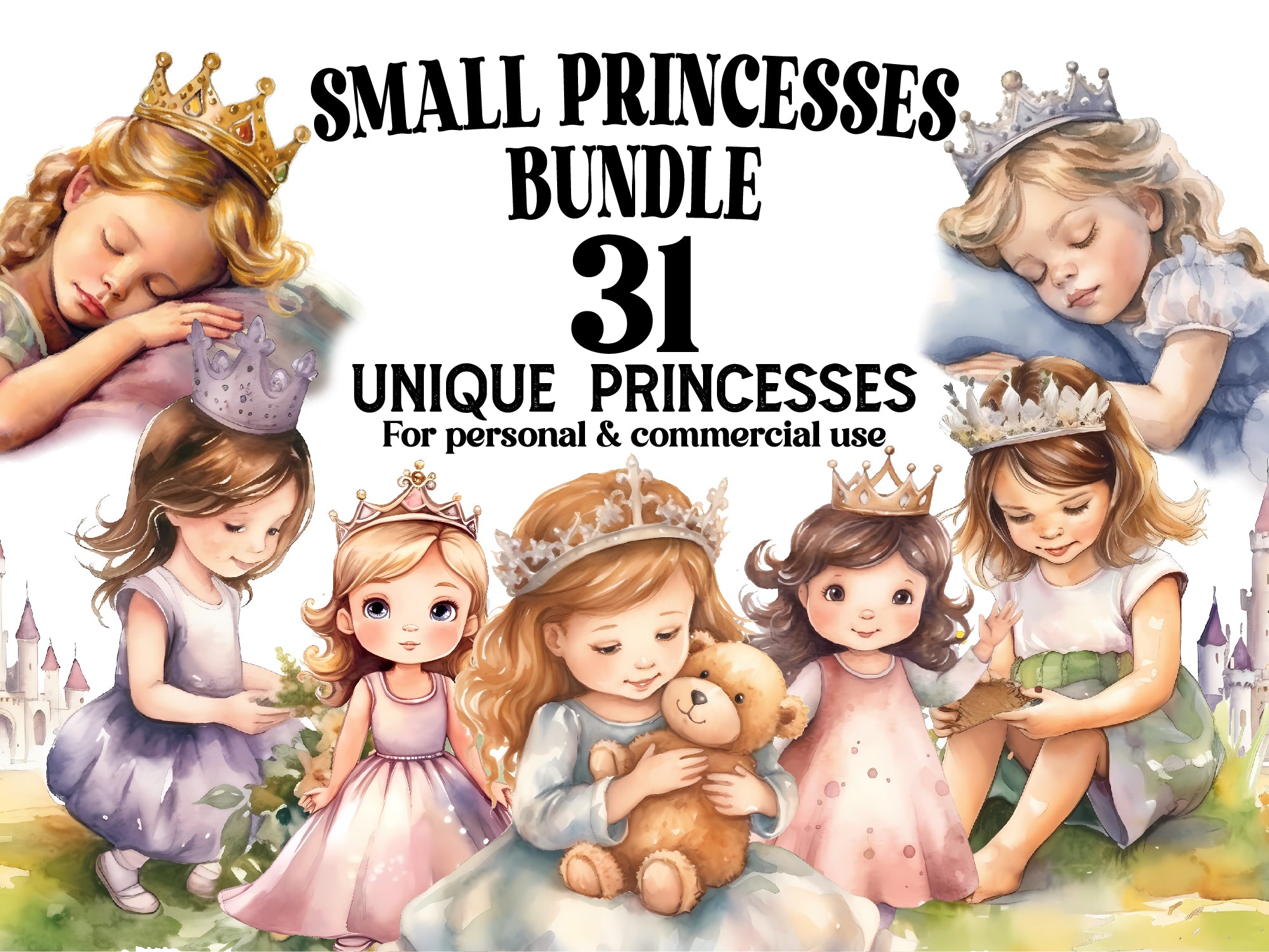 Small Princesses Clipart - CraftNest