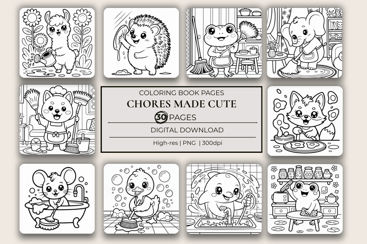 Chores Made Cute Coloring Book