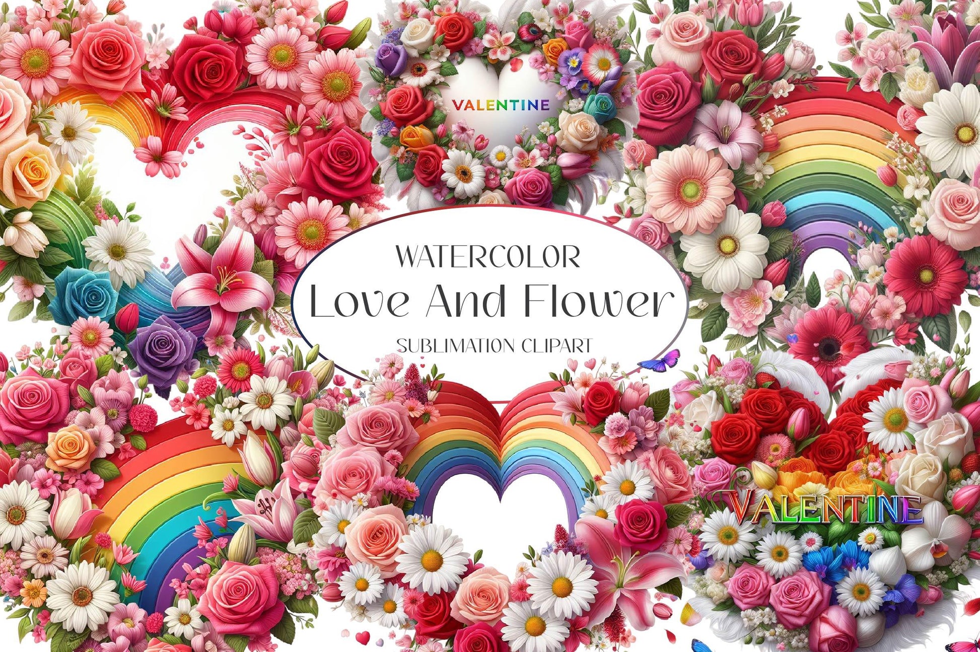 Love And Flower Clipart Bundle - CraftNest - Digital Crafting and Art