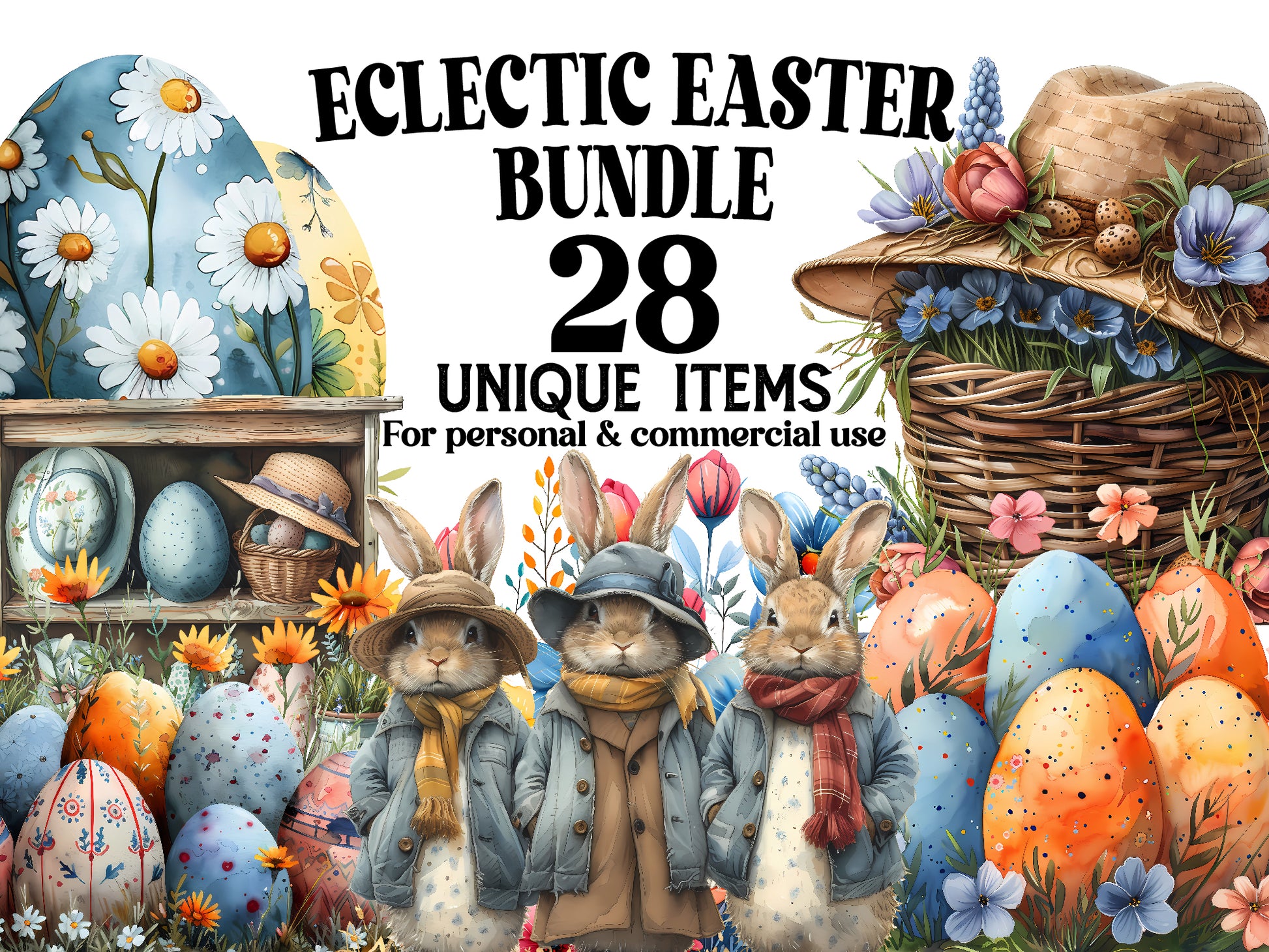 Eclectic Easter Clipart - CraftNest