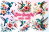 Flower Hummingbird Clipart Bundle
