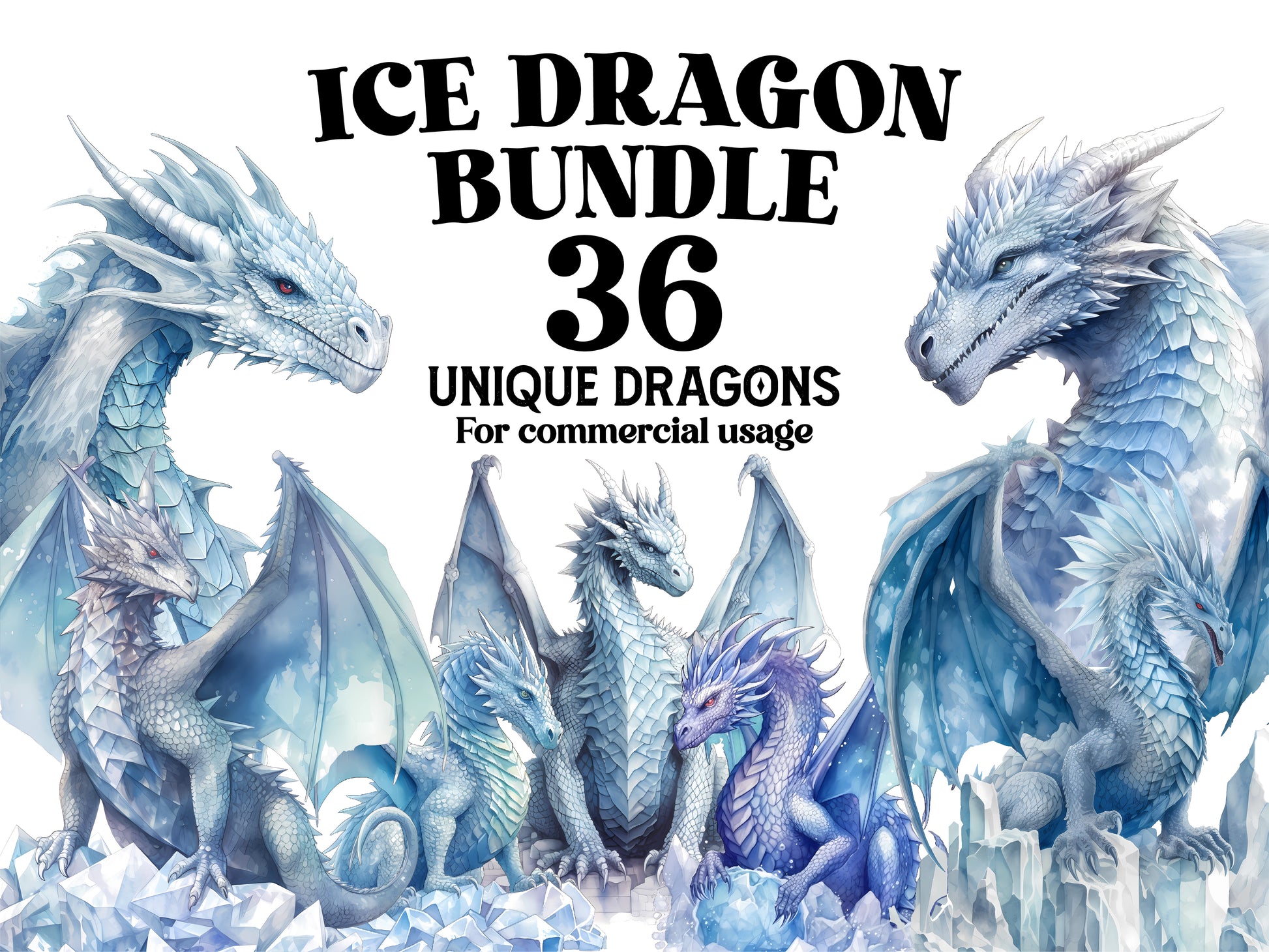 Ice Dragon Clipart - CraftNest