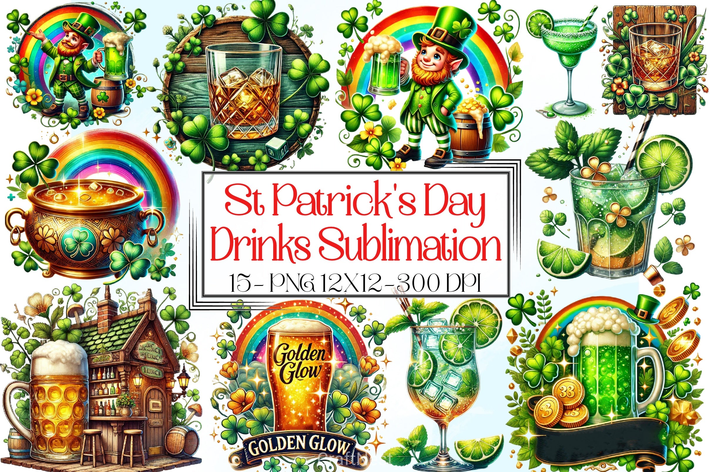 St. Patrick's Day Drinks Clipart Bundle 22 - CraftNest - Digital Crafting and Art