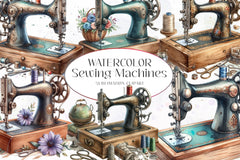 Vintage Sewing Machines Clipart Bundle - CraftNest - Digital Crafting and Art