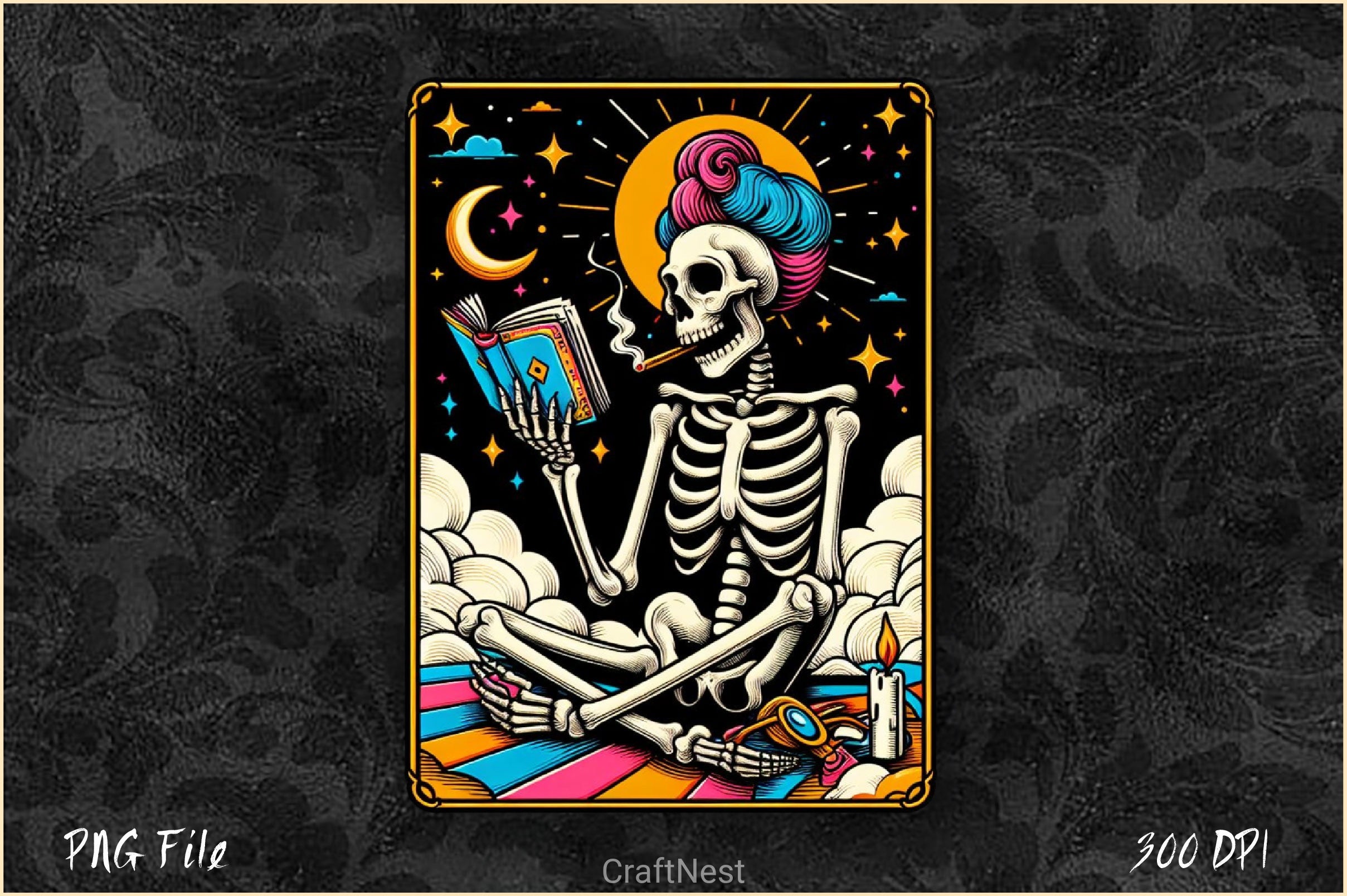 The Reader Tarot Card Reading Skeleton Clipart Bundle 1 - CraftNest - Digital Crafting and Art