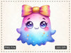 Coquette Cute Ghost With Bow Clipart Bundle 3