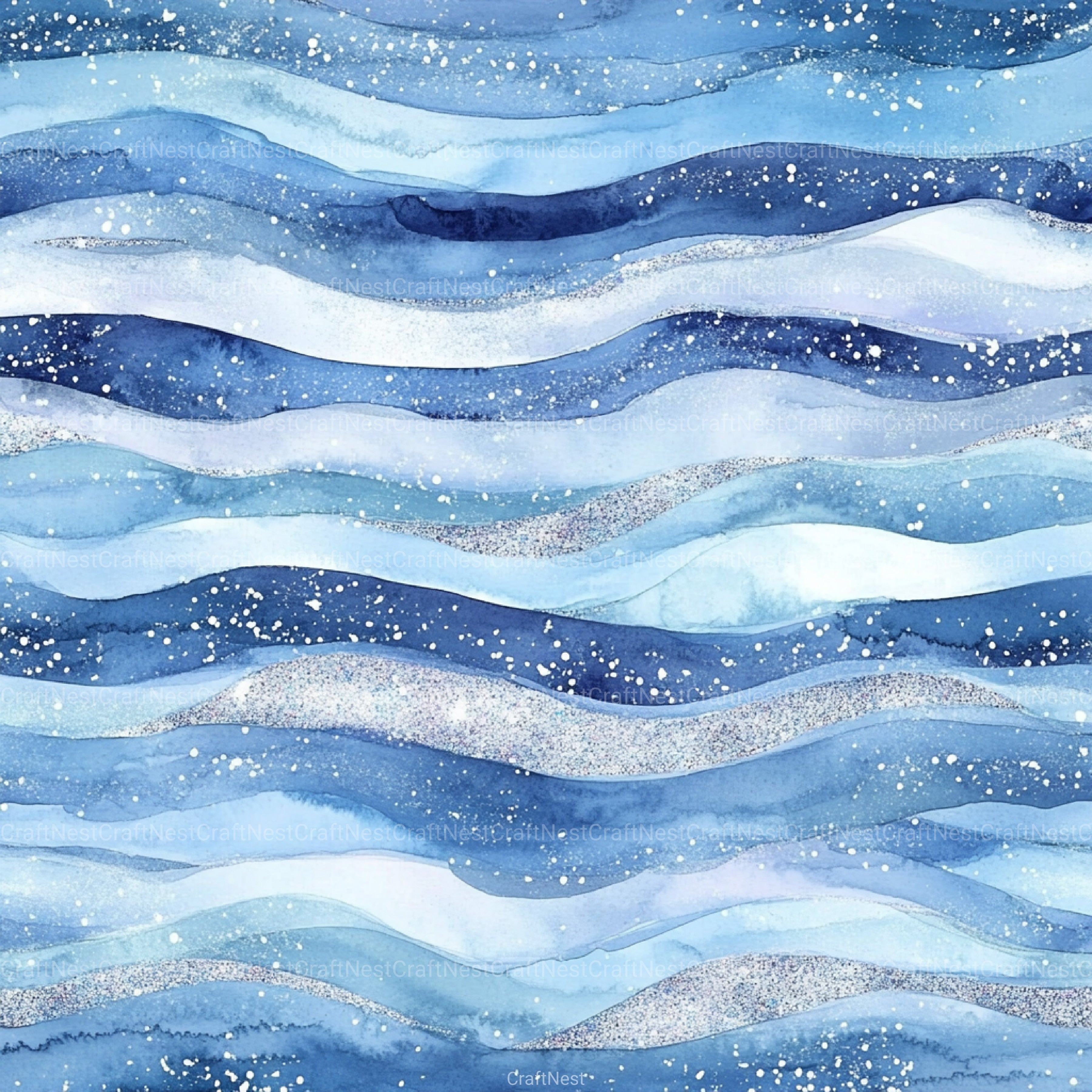 Blue Holographic Glitter Digital Paper - CraftNest - Digital Crafting and Art