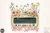 Hello Spring Radio Flower Clipart Bundle