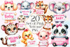 Set Of Pink Welcome Baby Clipart Bundle