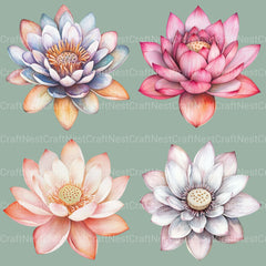 Lotus Clipart Bundle - CraftNest - Digital Crafting and Art