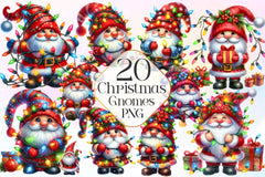 Gnome With Christmas Lights Clipart Bundle - CraftNest - Digital Crafting and Art