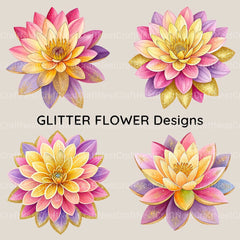 Glitter Flowers Clipart Bundle - CraftNest - Digital Crafting and Art
