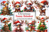 Funny Reindeer Christmas Clipart Bundle