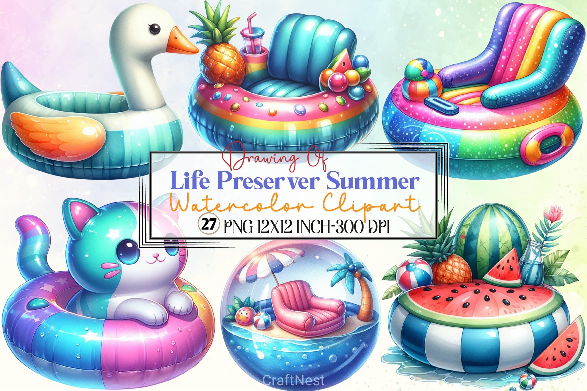 Life Preserver Summer Clipart Bundle - CraftNest - Digital Crafting and Art